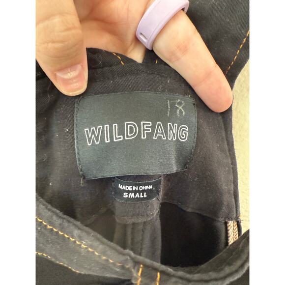 WILDFANG The Essential Shortall Stretch Cotton Overall Shorts Black Size Small - Picture 5 of 7